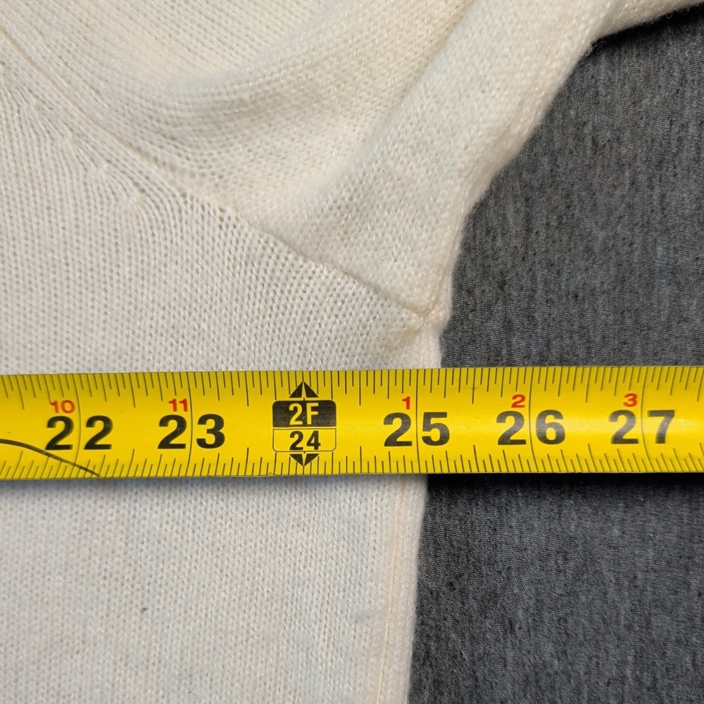 J. Crew Womens Ivory Crew Neck Chunky Wool Knit Sweater XXL Preppy Fisherman EUC - Picture 6 of 9
